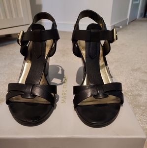 Marc Fisher black wedge sandals